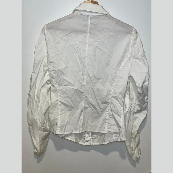 Armani Collezioni White Ruched Button-Down Classic Shirts Women’s Size 12 - Picture 6 of 11